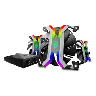DeepCool Gamer Storm MF120 Intelligent WiFi Operating Fan System RGB LED Lighting 3-in-1 Pack