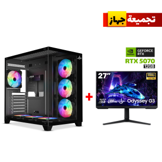 Gaming PC i7-14700F,GigaByte Intel B760M G AX WIFI DDR5 MB,32GB DDR5 (6000) RAM,1TB NVMe SSD,RTX 5070 12GB VGA,850 Watt GOLD PSU,AZZA L240 Liquid Cooler,Sharx Profin XI700B Case Black,Win 11 Pro License,Samsung Odyssey G3 27" VA FHD 180Hz Gaming Monitor
