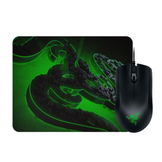 Razer Abyssus Lite Wired Gaming Mouse & Goliathus Mobile Construction Edition Mouse Mat